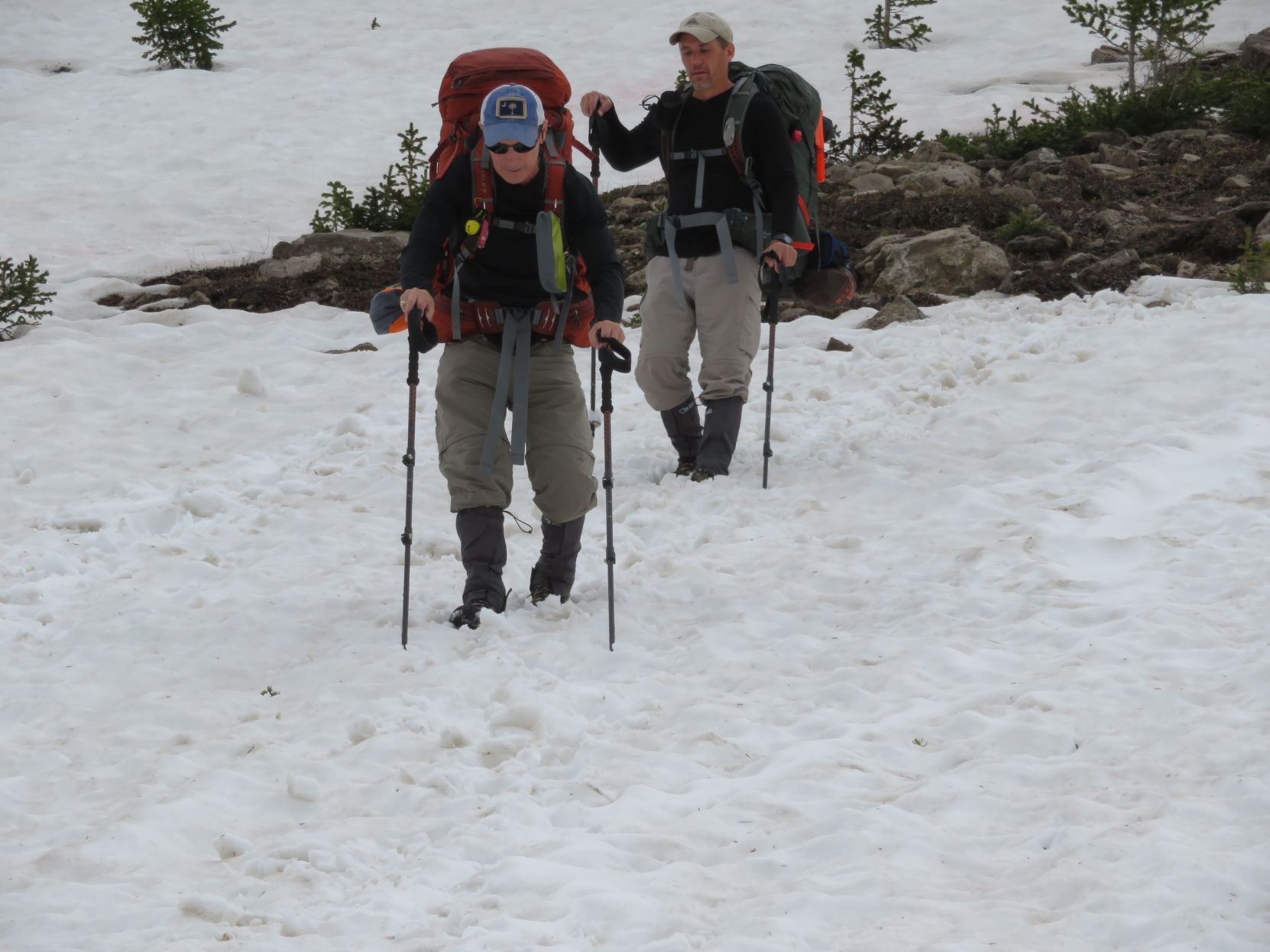 Hiking through snow